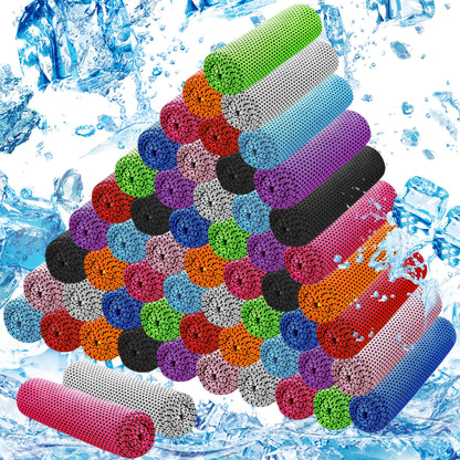 30Pack Cooling Towels for Neck and Face (40"x12"), Ice Microfiber Cooling Towels Bulk for Workout Chill Sweat Towels Cooling Neck Wraps for Gym Yoga Golf Running Sport