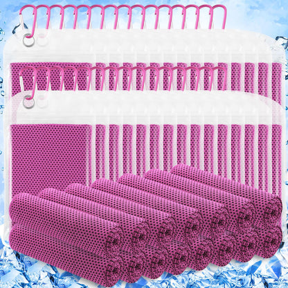Hosuly 30 Pack Cooling Towels 40"x12" Cooling Neck Wraps Soft Breathable Chilly Towel Ice Towels Microfiber Workout Towel for Yoga Sport Running Workout Gym Camping Fitness Activities(Orange)