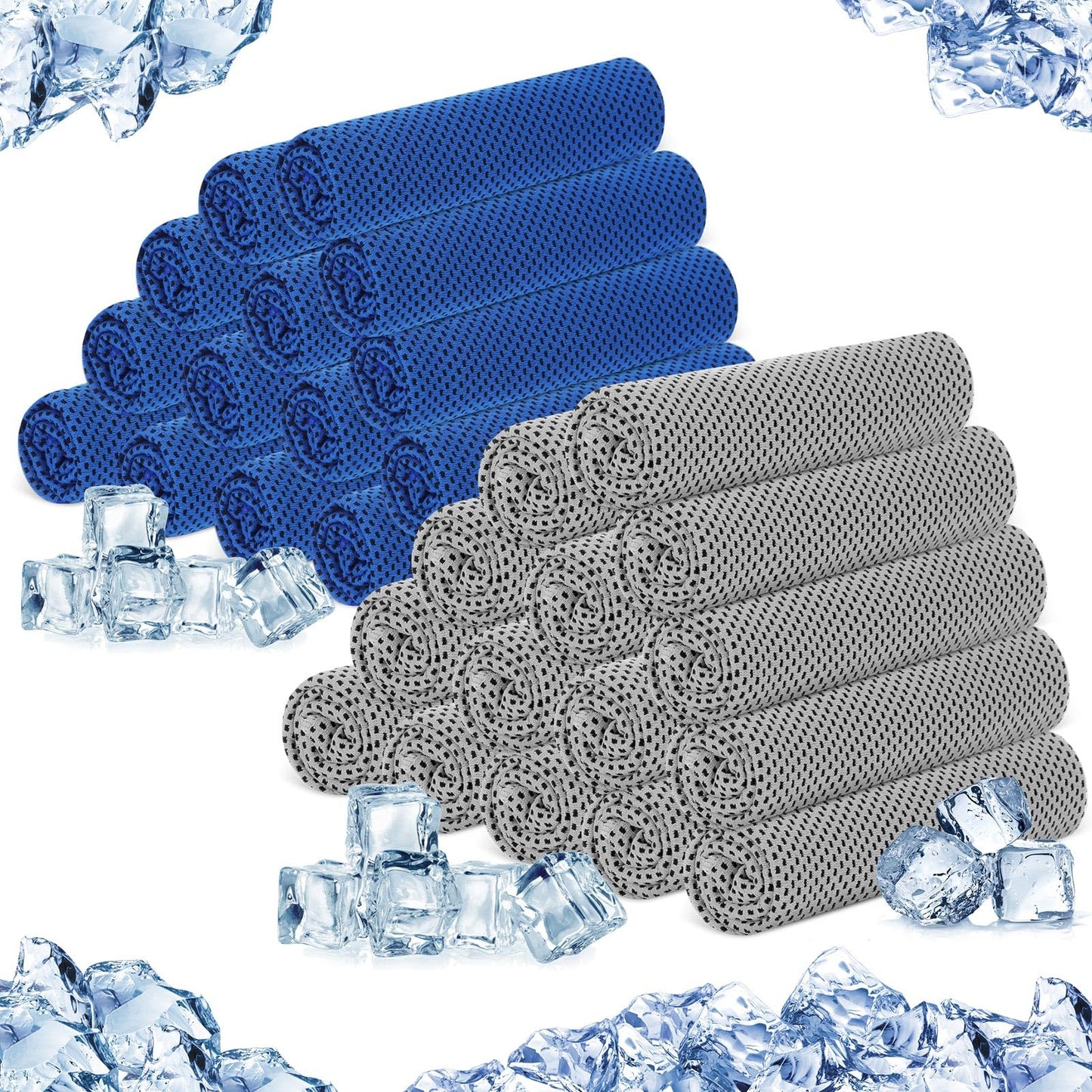 Hosuly 30 Pack Cooling Towels, 40"x12" Ice Breathable Soft Chilly Sweat Rag Microfiber Workout Rags for Gym Cooling Towels for Neck and Face for Yoga Golf Sport Running