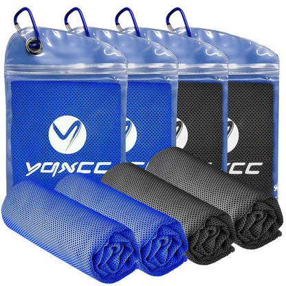 YQXCC 4 Pack Cooling Towels (40"x12"), Ice Cool Neck Towel, Soft Breathable Microfiber for Gym, Yoga, Golf, Running, Camping & All Hot Weather Activities