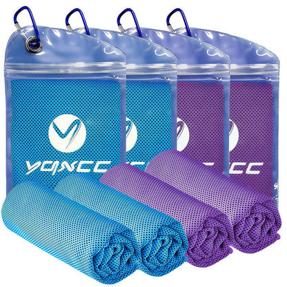 YQXCC 4 Pack Cooling Towels (40"x12"), Ice Cool Neck Towel, Soft Breathable Microfiber for Gym, Yoga, Golf, Running, Camping & All Hot Weather Activities