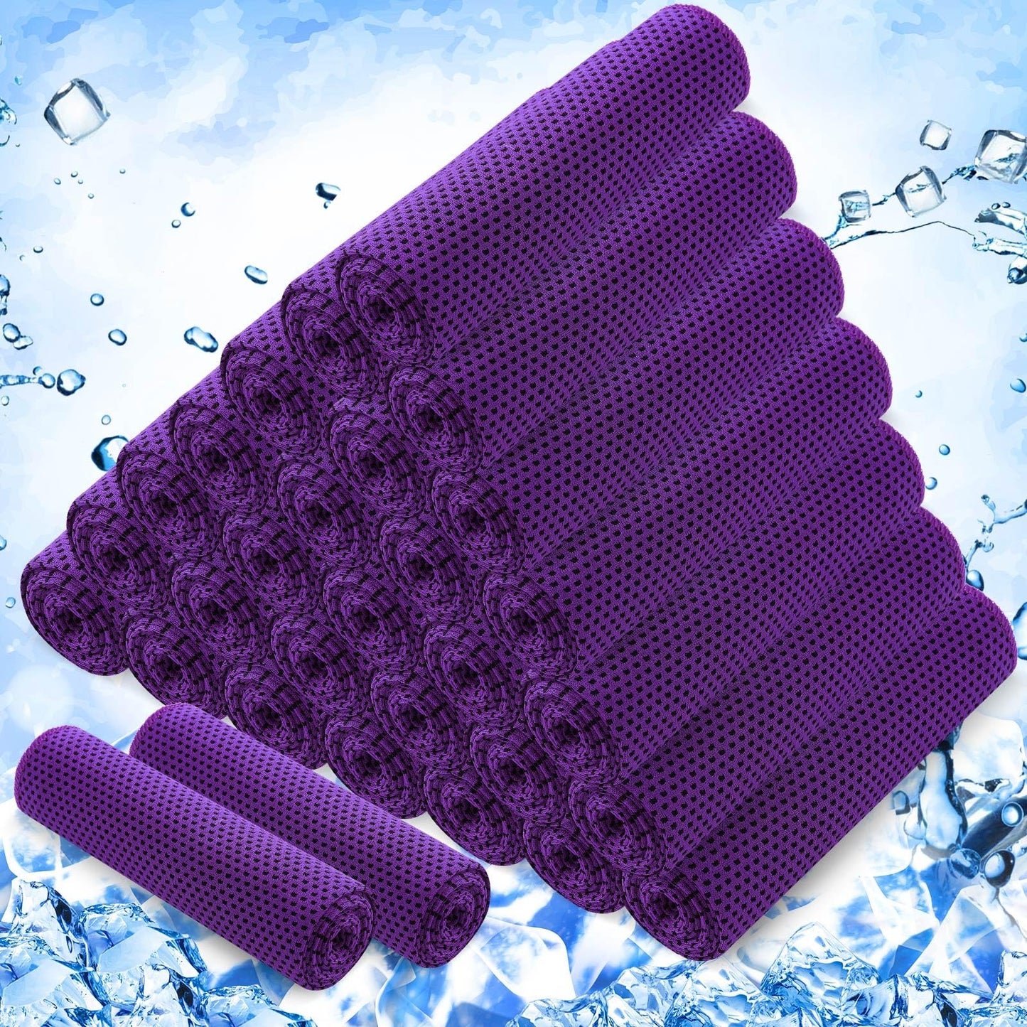 Hosuly 30 Pack Cooling Towels, 40"x12" Ice Breathable Soft Chilly Sweat Rag Microfiber Workout Rags for Gym Cooling Towels for Neck and Face for Yoga Golf Sport Running