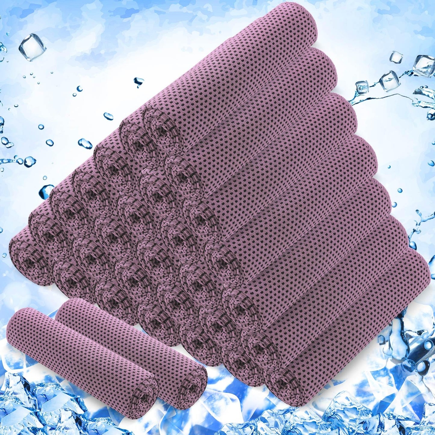 Hosuly 30 Pack Cooling Towels, 40"x12" Ice Breathable Soft Chilly Sweat Rag Microfiber Workout Rags for Gym Cooling Towels for Neck and Face for Yoga Golf Sport Running
