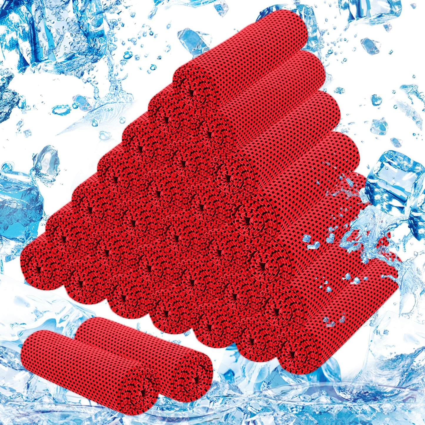 30Pack Cooling Towels for Neck and Face (40"x12"), Ice Microfiber Cooling Towels Bulk for Workout Chill Sweat Towels Cooling Neck Wraps for Gym Yoga Golf Running Sport
