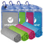 YQXCC 4 Pack Cooling Towels (40"x12"), Ice Cool Neck Towel, Soft Breathable Microfiber for Gym, Yoga, Golf, Running, Camping & All Hot Weather Activities
