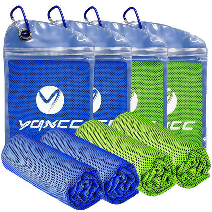 YQXCC 4 Pack Cooling Towels (40"x12"), Ice Cool Neck Towel, Soft Breathable Microfiber for Gym, Yoga, Golf, Running, Camping & All Hot Weather Activities