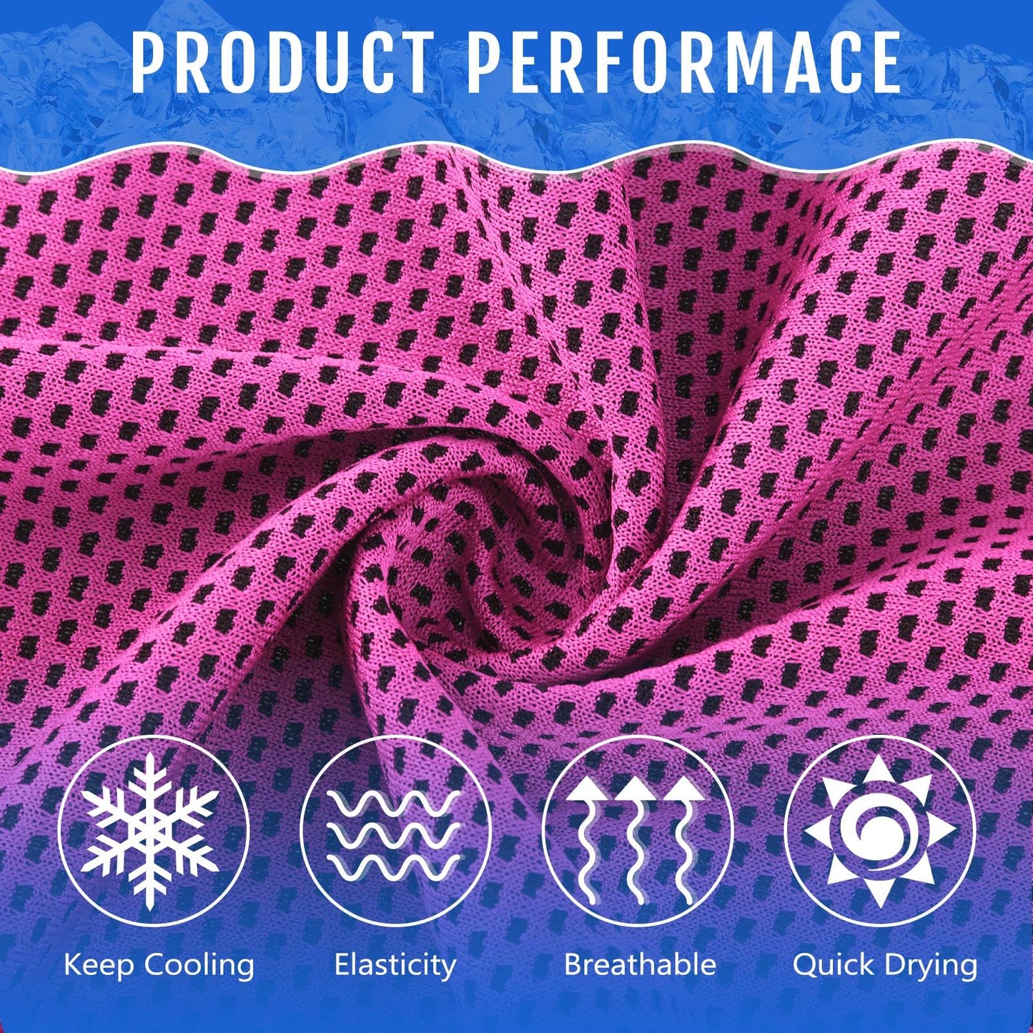 Hosuly 30 Pack Cooling Towels, 40"x12" Ice Breathable Soft Chilly Sweat Rag Microfiber Workout Rags for Gym Cooling Towels for Neck and Face for Yoga Golf Sport Running