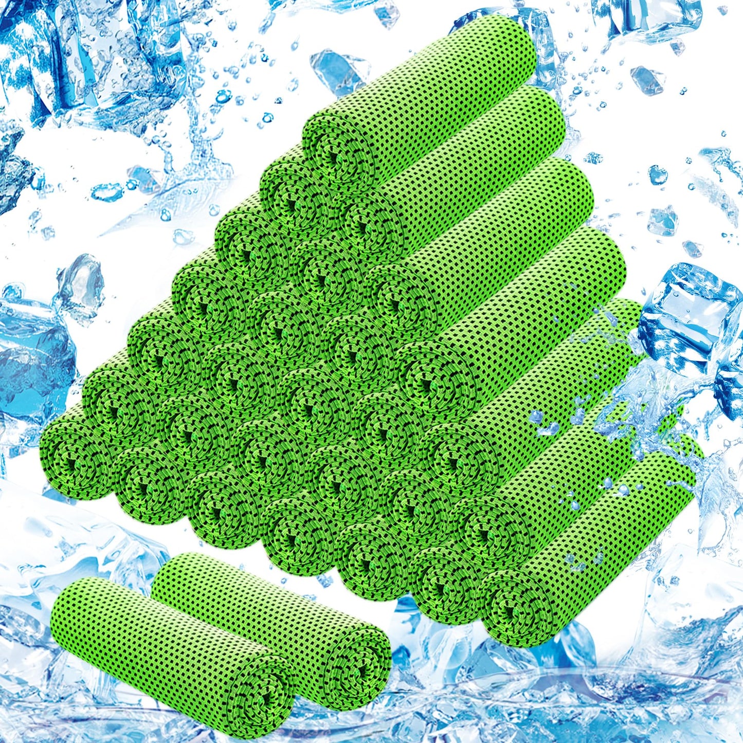 30Pack Cooling Towels for Neck and Face (40"x12"), Ice Microfiber Cooling Towels Bulk for Workout Chill Sweat Towels Cooling Neck Wraps for Gym Yoga Golf Running Sport