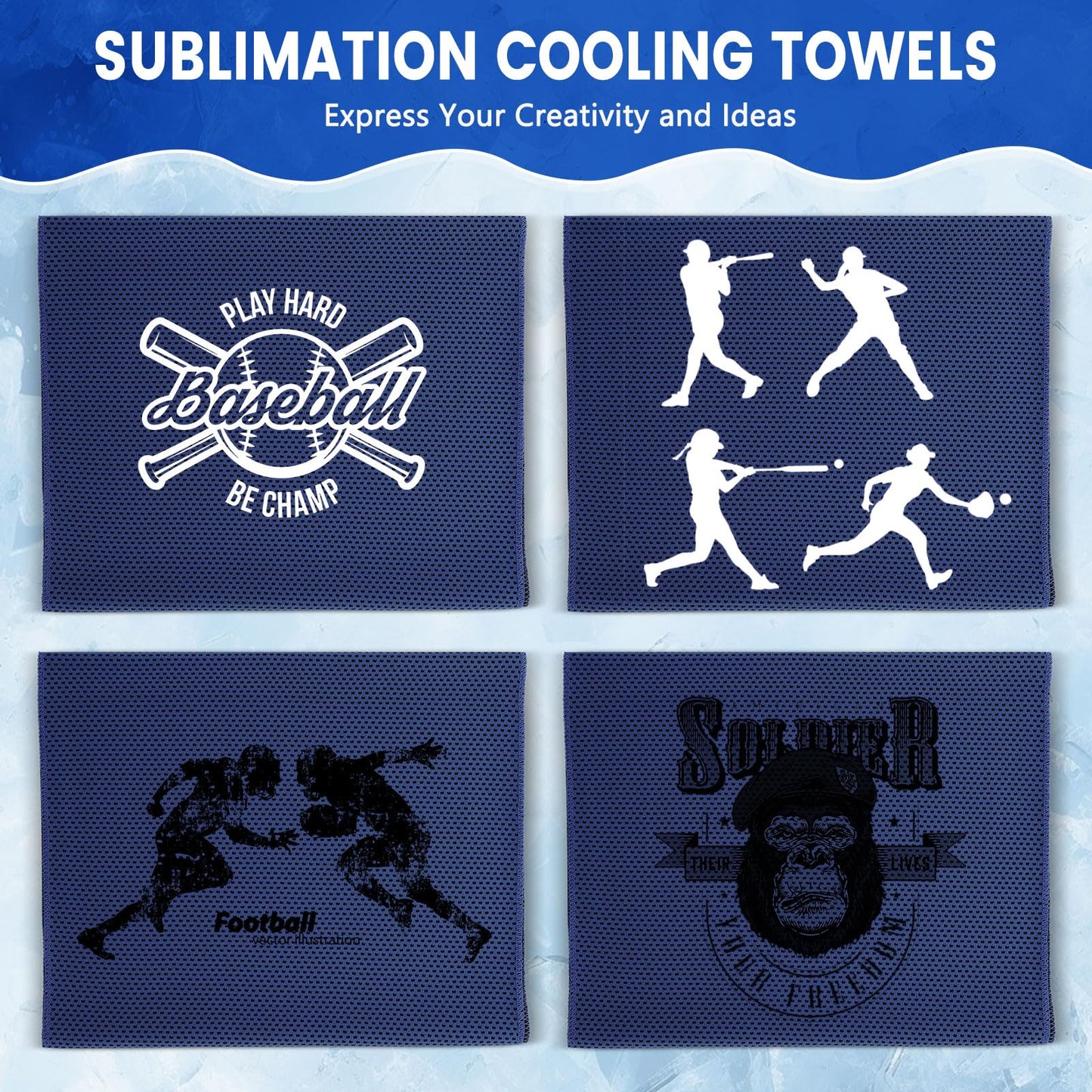 Hosuly 30 Pack Cooling Towels, 40"x12" Ice Breathable Soft Chilly Sweat Rag Microfiber Workout Rags for Gym Cooling Towels for Neck and Face for Yoga Golf Sport Running