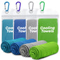 4 Pack Cooling Towels (40"x 12"), Soft Breathable Gym Towels, Outdoors Ice Towel for Neck and Face, Camp Essentials Microfiber Sweat Towels for Gym, Run, Yoga, Workout, Travel, Climb