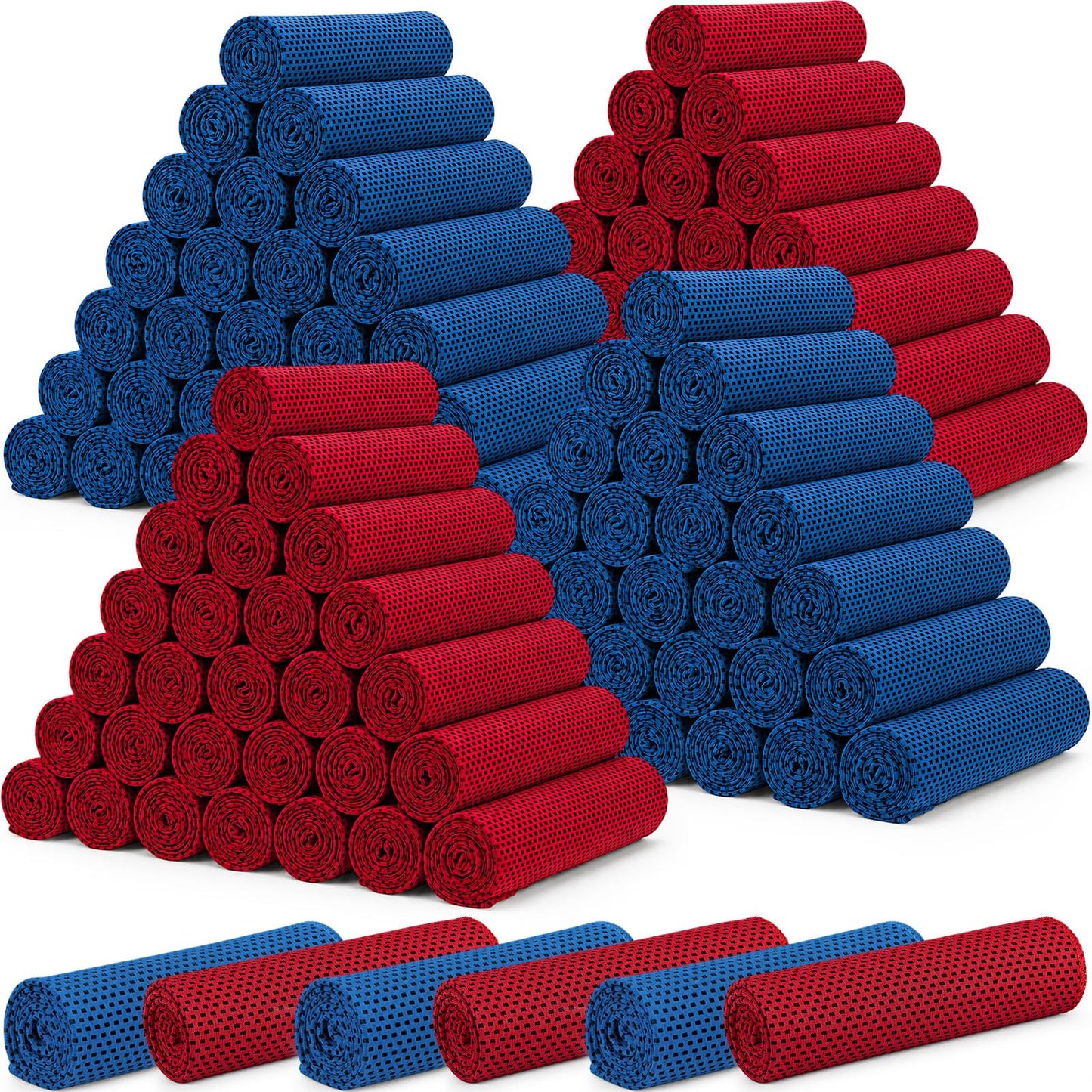 BBTO 100 Pack Cooling Towel - Microfiber Cold Sports Sweat Rags Neck & Face Breathable Ice Chilly Towel for Gym Yoga Golf Workout Beach Accessories