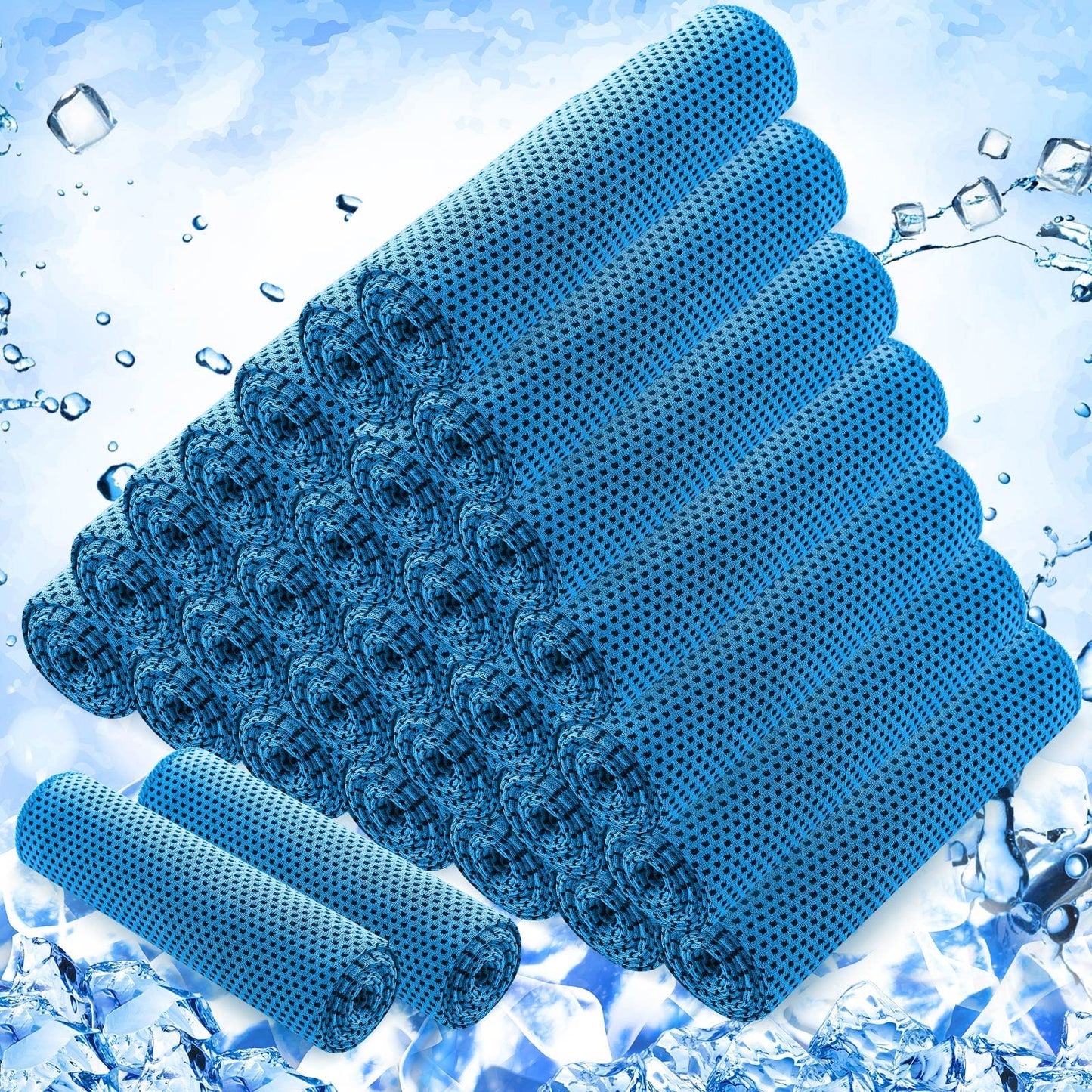 Hosuly 30 Pack Cooling Towels, 40"x12" Ice Breathable Soft Chilly Sweat Rag Microfiber Workout Rags for Gym Cooling Towels for Neck and Face for Yoga Golf Sport Running