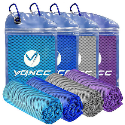 YQXCC 4 Pack Cooling Towels (40"x12"), Ice Cool Neck Towel, Soft Breathable Microfiber for Gym, Yoga, Golf, Running, Camping & All Hot Weather Activities