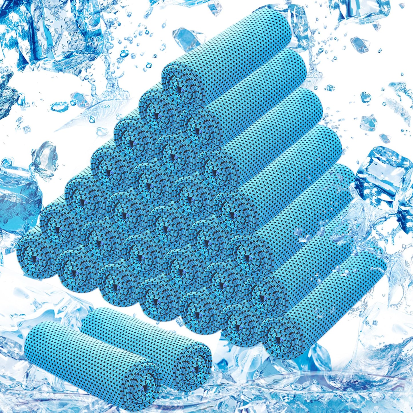 30Pack Cooling Towels for Neck and Face (40"x12"), Ice Microfiber Cooling Towels Bulk for Workout Chill Sweat Towels Cooling Neck Wraps for Gym Yoga Golf Running Sport