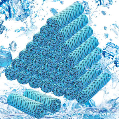 30Pack Cooling Towels for Neck and Face (40"x12"), Ice Microfiber Cooling Towels Bulk for Workout Chill Sweat Towels Cooling Neck Wraps for Gym Yoga Golf Running Sport