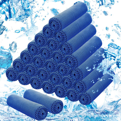 30Pack Cooling Towels for Neck and Face (40"x12"), Ice Microfiber Cooling Towels Bulk for Workout Chill Sweat Towels Cooling Neck Wraps for Gym Yoga Golf Running Sport
