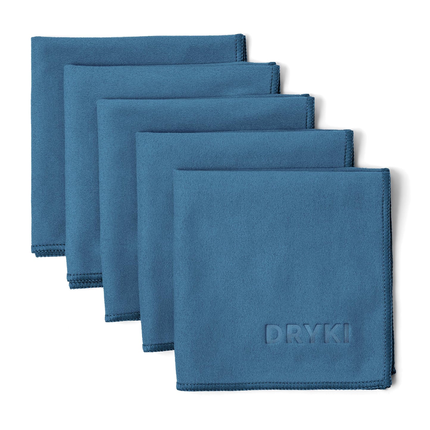 DRYKI Sweat Absorbing Handkerchiefs - The Original Pocket-Sized Sweat Towels - Quick-Dry Microfiber Sweat Rags for Face, Hands, & Body - Men & Women - Gym, Sports, and Work (Black: 5 Pack)