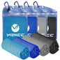 YQXCC 4 Pack Cooling Towels (40"x12"), Ice Cool Neck Towel, Soft Breathable Microfiber for Gym, Yoga, Golf, Running, Camping & All Hot Weather Activities