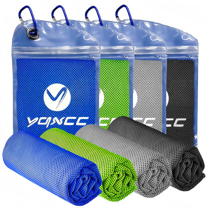 YQXCC 4 Pack Cooling Towels (40"x12"), Ice Cool Neck Towel, Soft Breathable Microfiber for Gym, Yoga, Golf, Running, Camping & All Hot Weather Activities