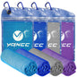 YQXCC 4 Pack Cooling Towels (47"x12"), Ice Cool Neck Towel, Soft Breathable Microfiber for Yoga, Golf, Gym, Running, Camping & Hot Weather